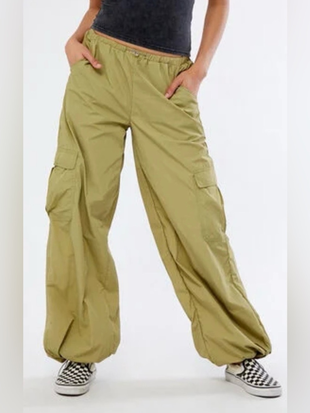 PacSun Tan Drawstring Waist Cargo Pants